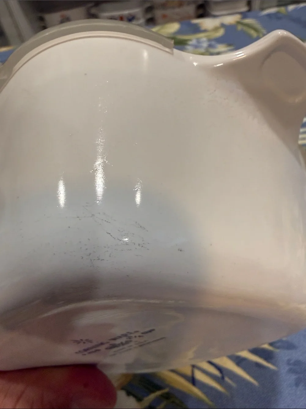 Corningware White Casserole with Blue Cornflower Design and Plastic Lid